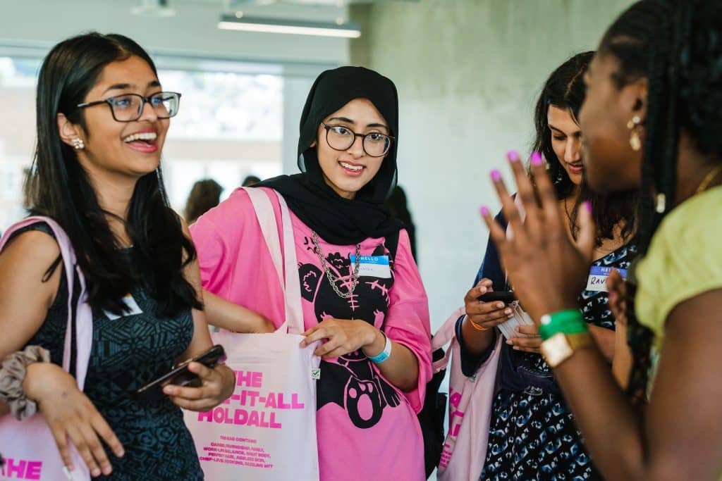 Group of young women laughing