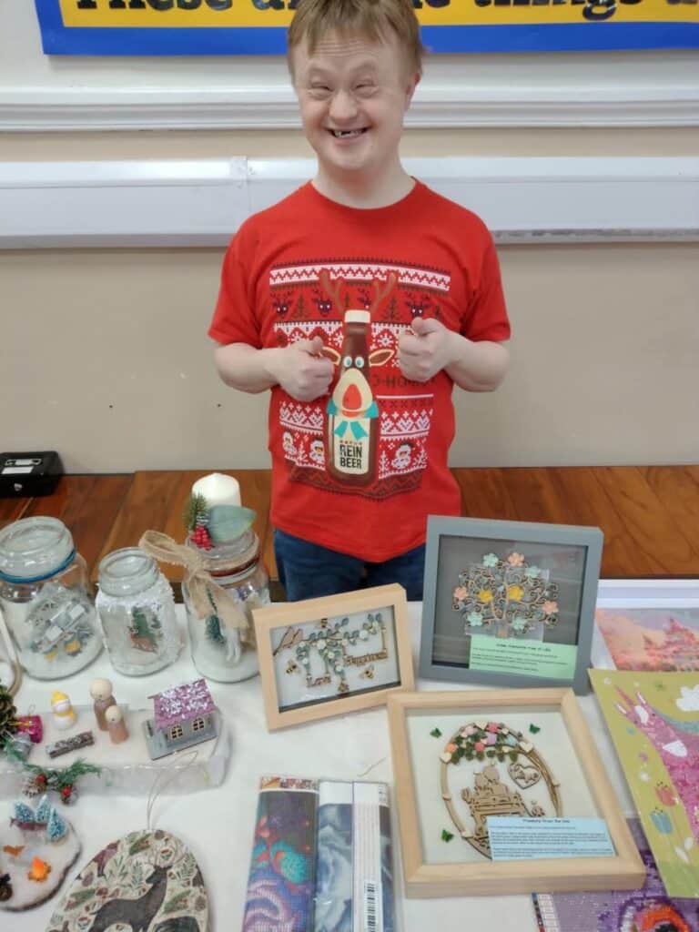 Young man wearing a xmas t shirt