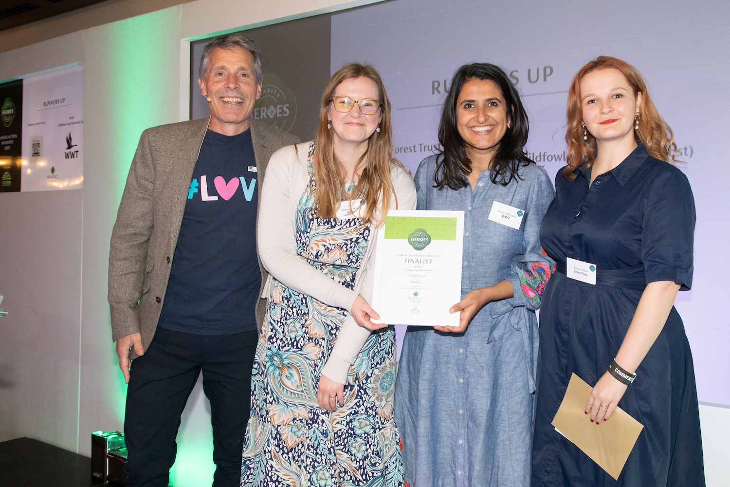 Borders Forest Trust and WWT receiving their Charity Heroes awards