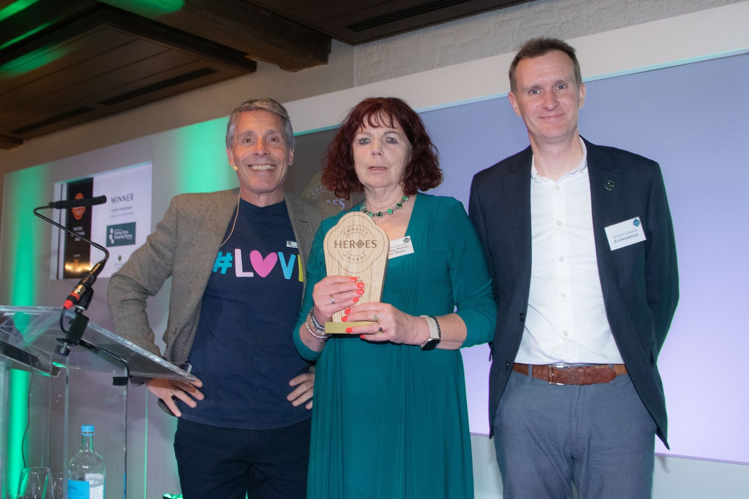 Jennie Henderson, Stepping Stones North Wales receiving her charity heroes award